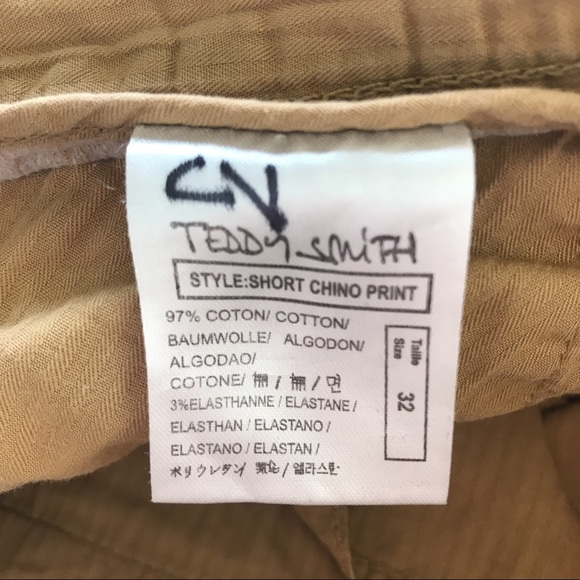 Teddy Smith Men’s 32 Chino Print Shorts Tan Black - Picture 3 of 7